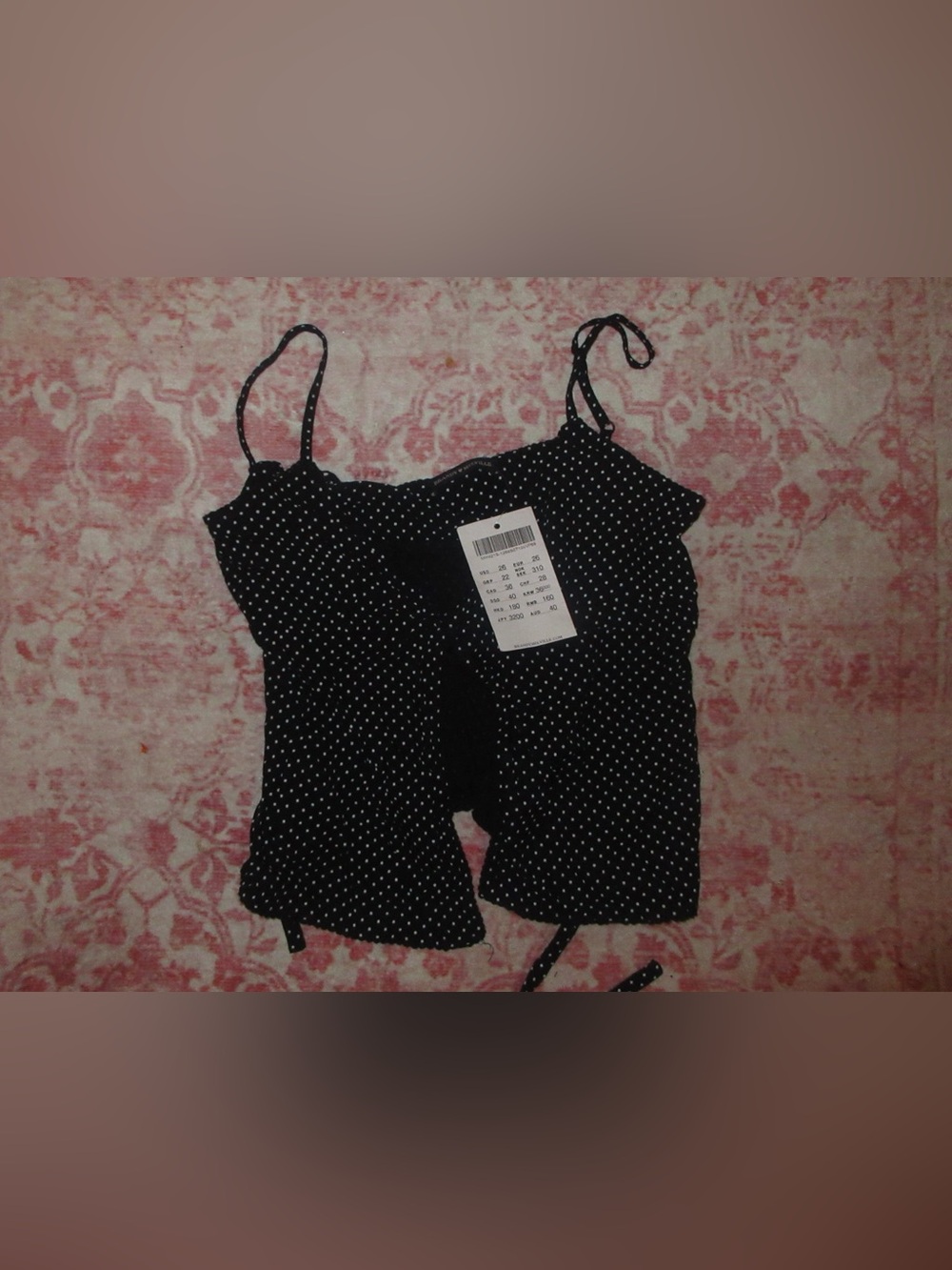 Brandy Melville Black & White Polka Dot Split Top